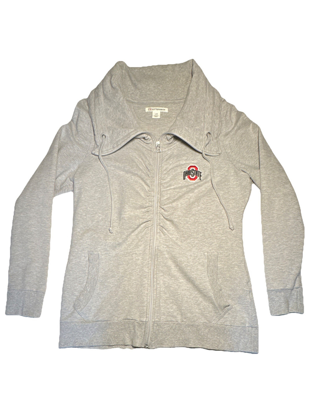 Cutter & Buck Ohio State Full Zip Hooded Fleece Hoodie Gray Women's L